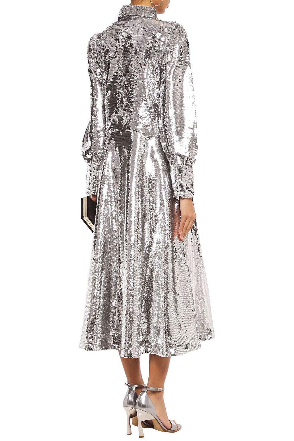 GANNI Sequined tulle midi dress