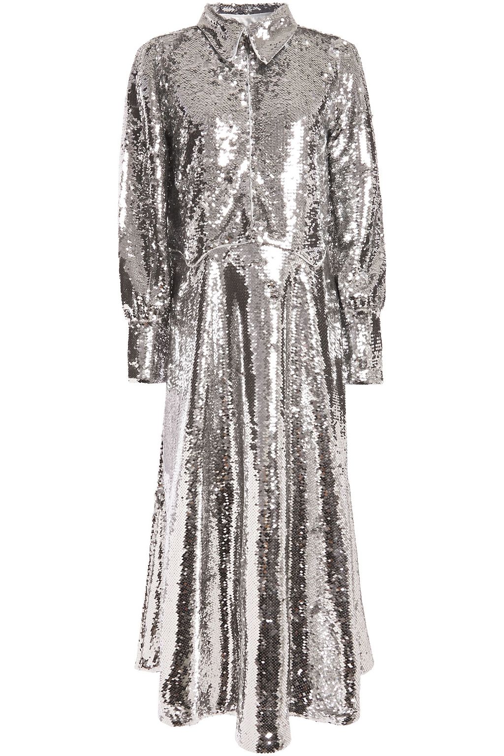 silver sequin shirt dress