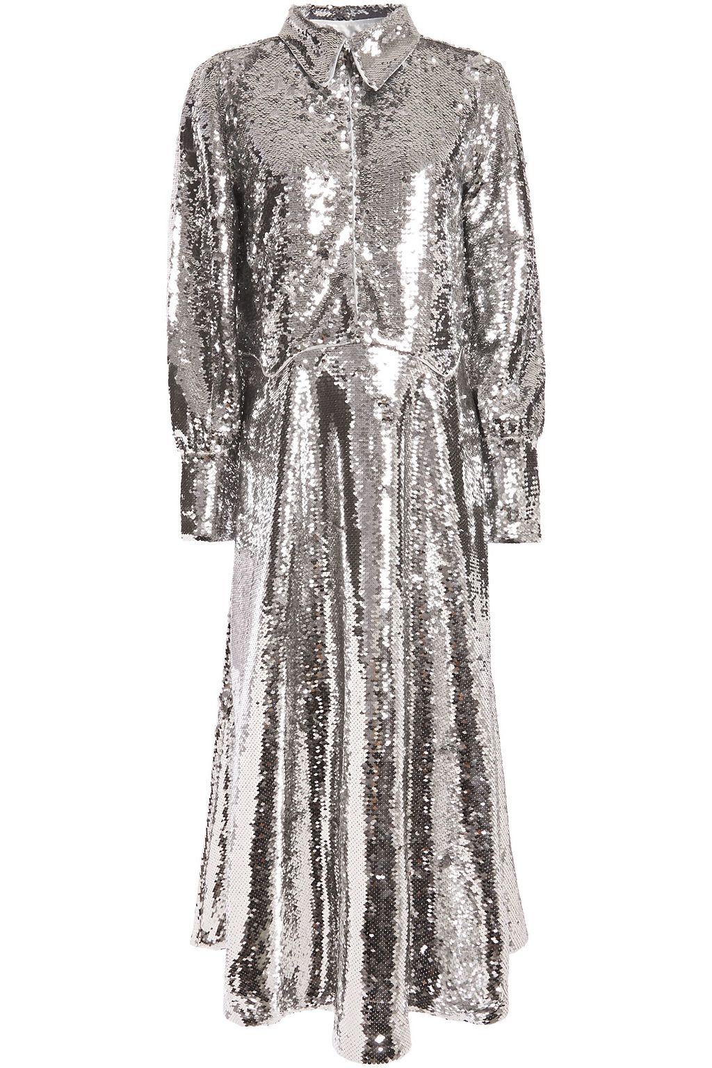 Buy > silver sequin shirt dress > in stock