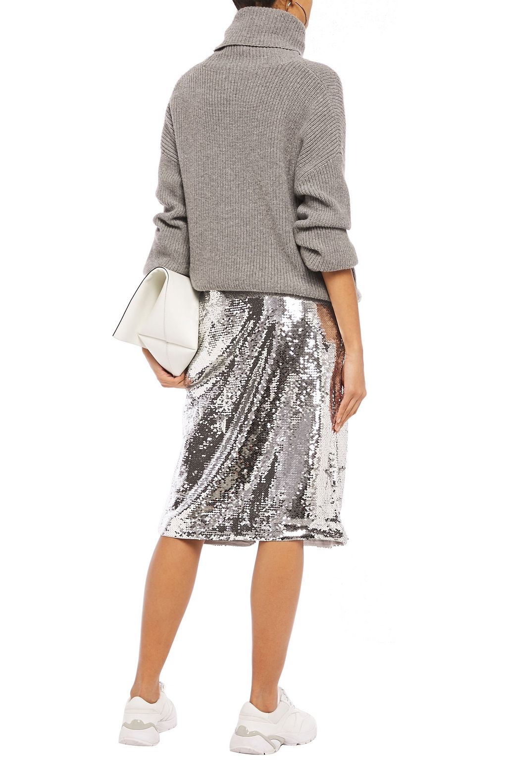 GANNI Sequined tulle pencil skirt