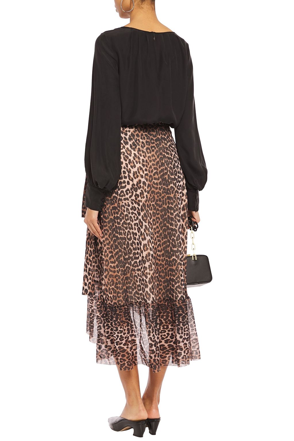 Animal print Leopard-print stretch-mesh midi wrap skirt | Sale up to 70 ...