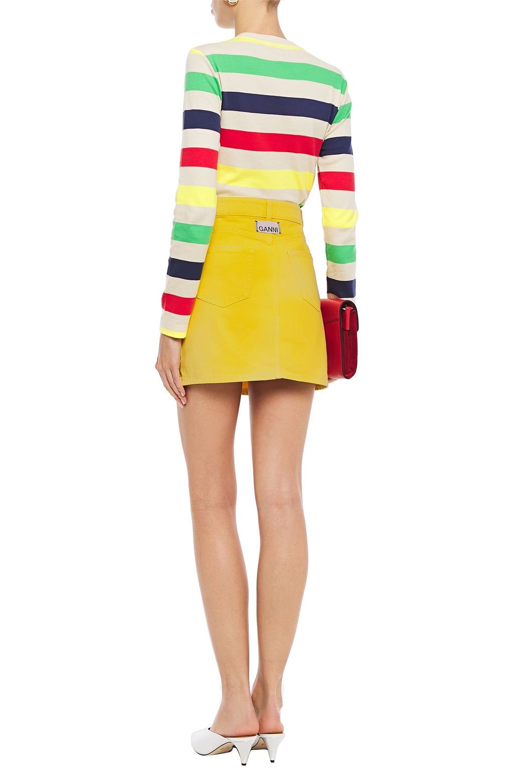GANNI Tie-dyed denim mini skirt