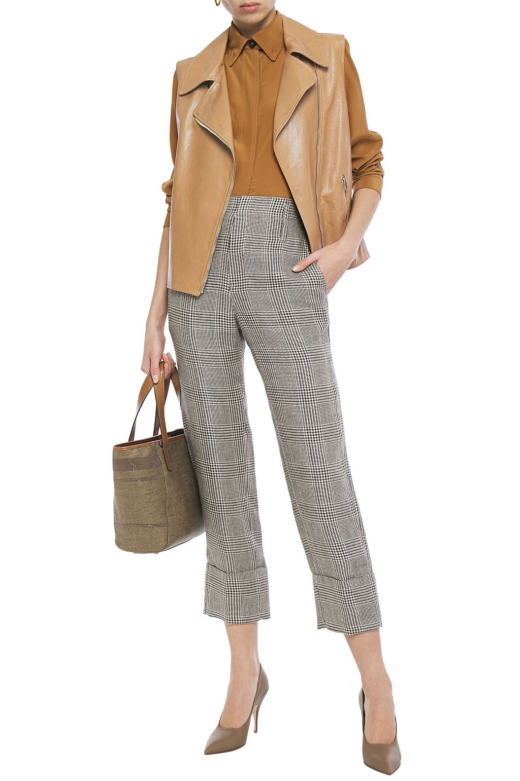 BRUNELLO CUCINELLI Bead-embellished leather vest