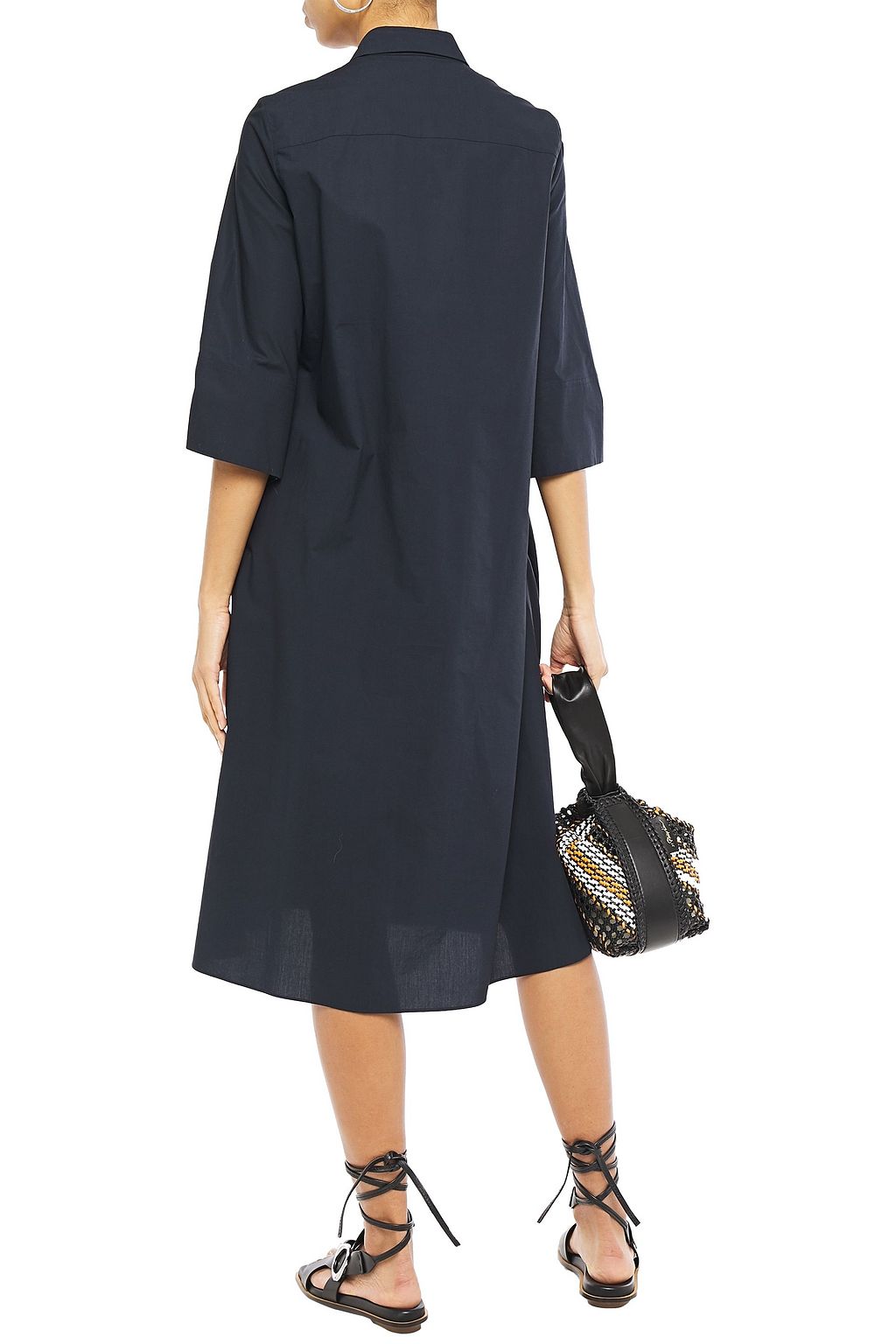 JIL SANDER Cotton-poplin midi shirt dress