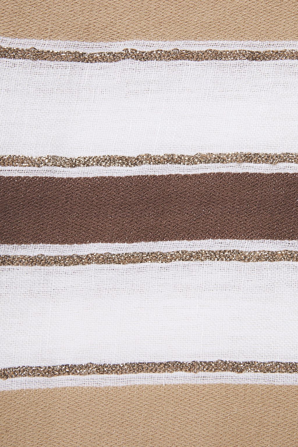 BRUNELLO CUCINELLI メタリックストライプコットン混 スカーフ