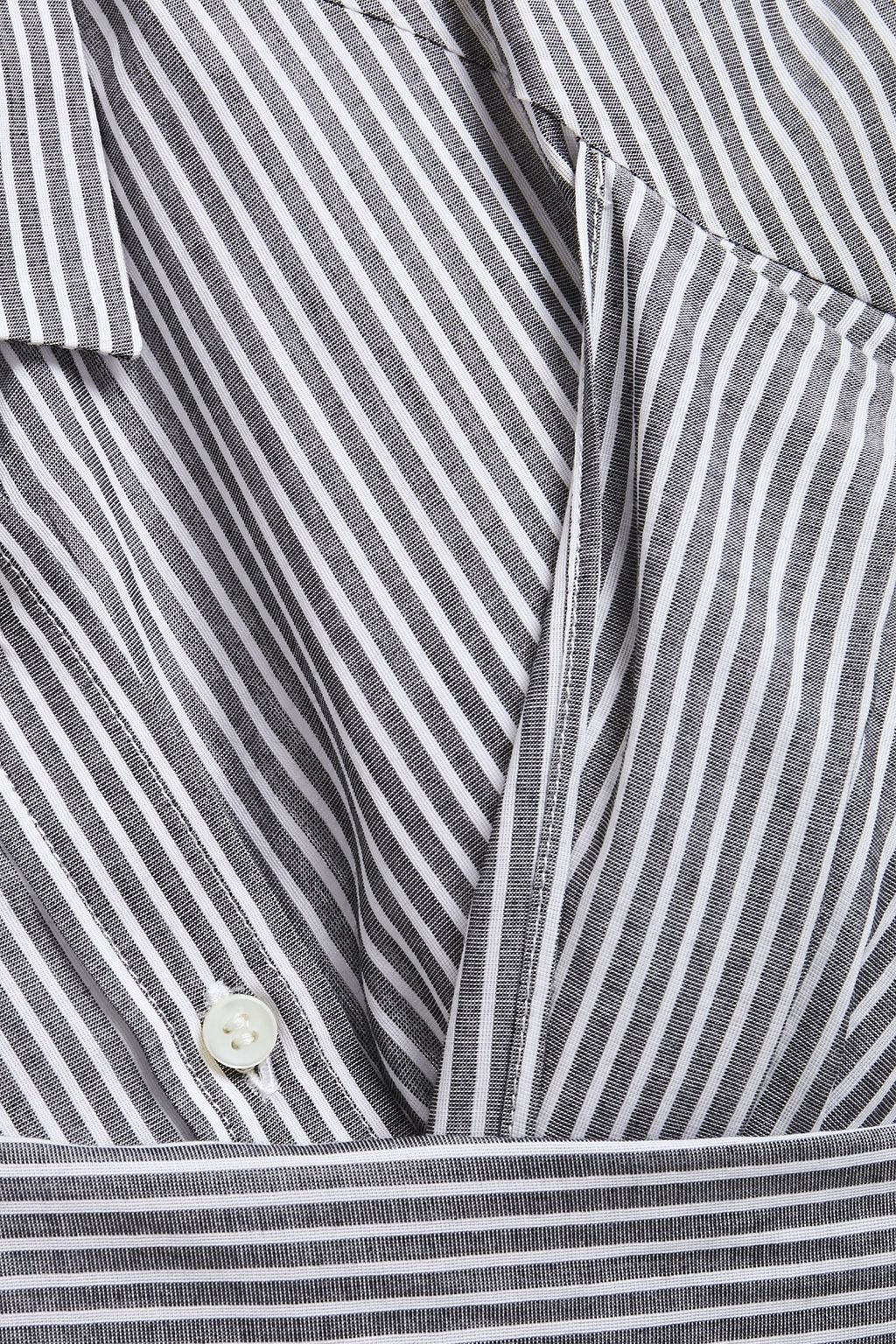 BRUNELLO CUCINELLI Crossover striped cotton and silk-blend shirt