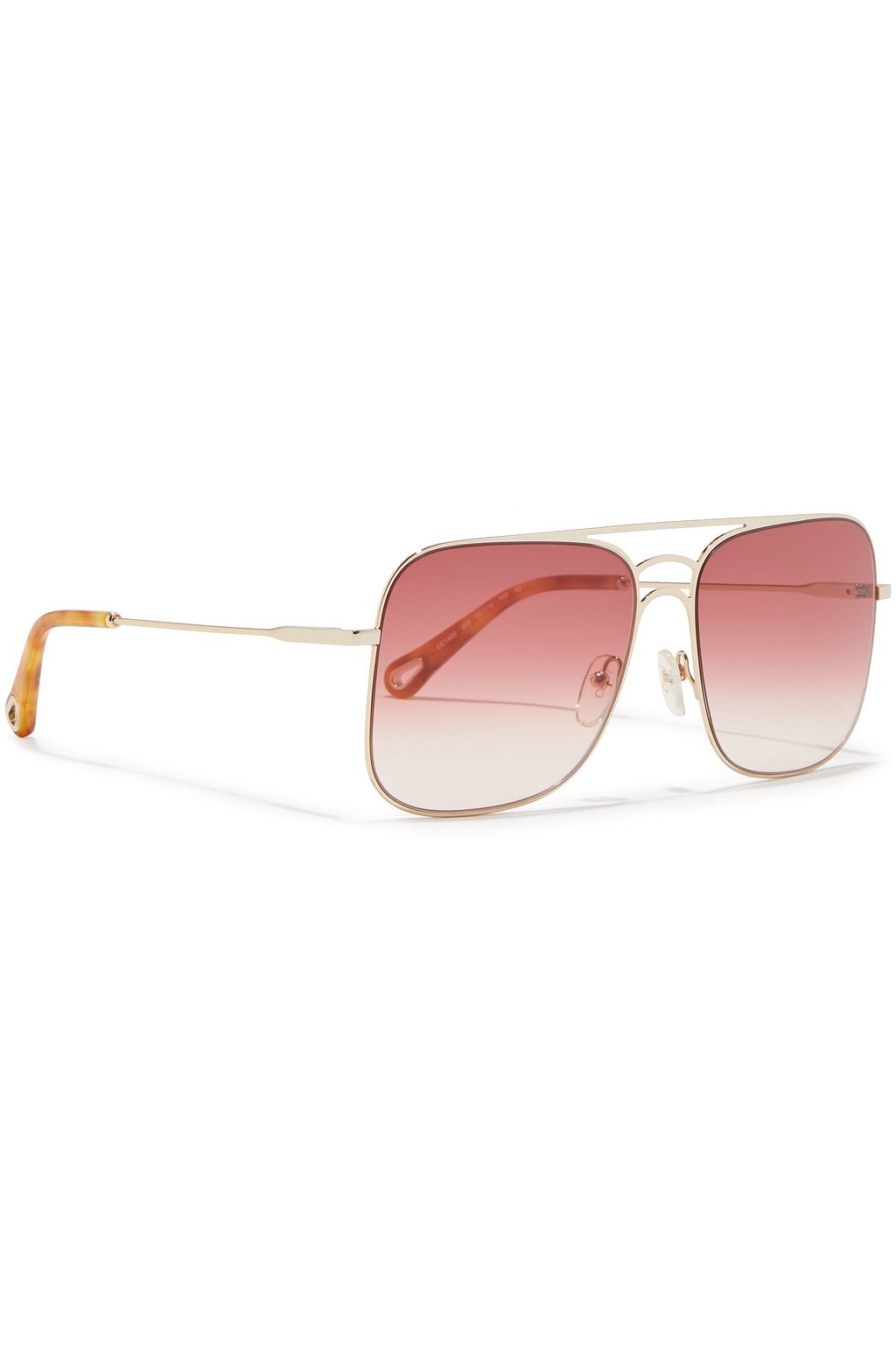 CHLOÉ Ricky square-frame gold-tone sunglasses