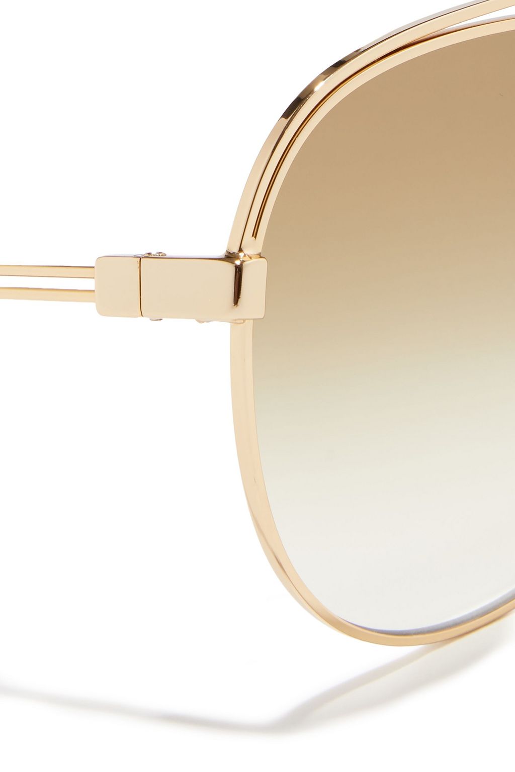 CHLOÉ Reece aviator-style gold-tone and marbled acetate sunglasses