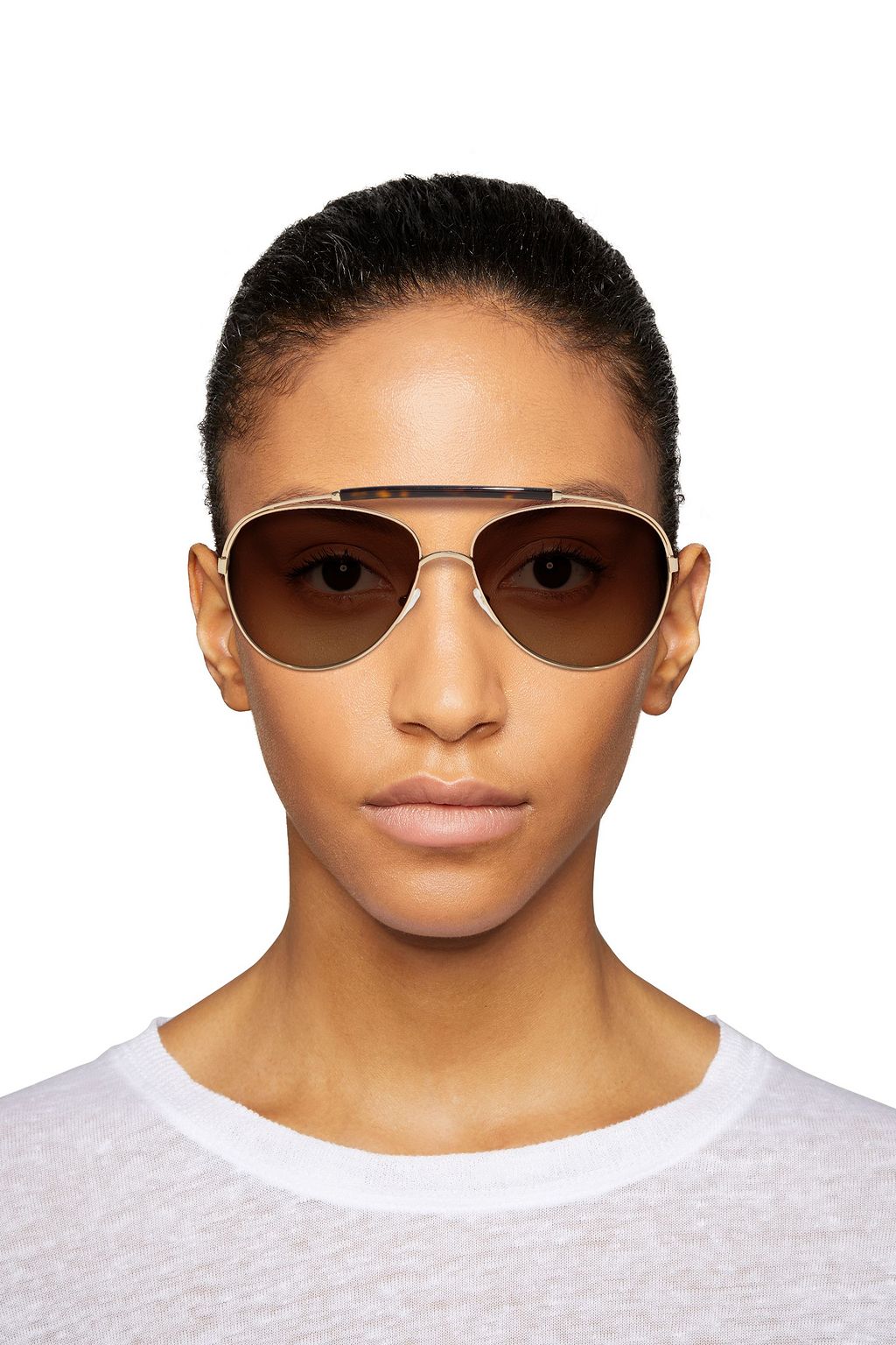 CHLOÉ Reece aviator-style gold-tone and tortoiseshell acetate sunglasses