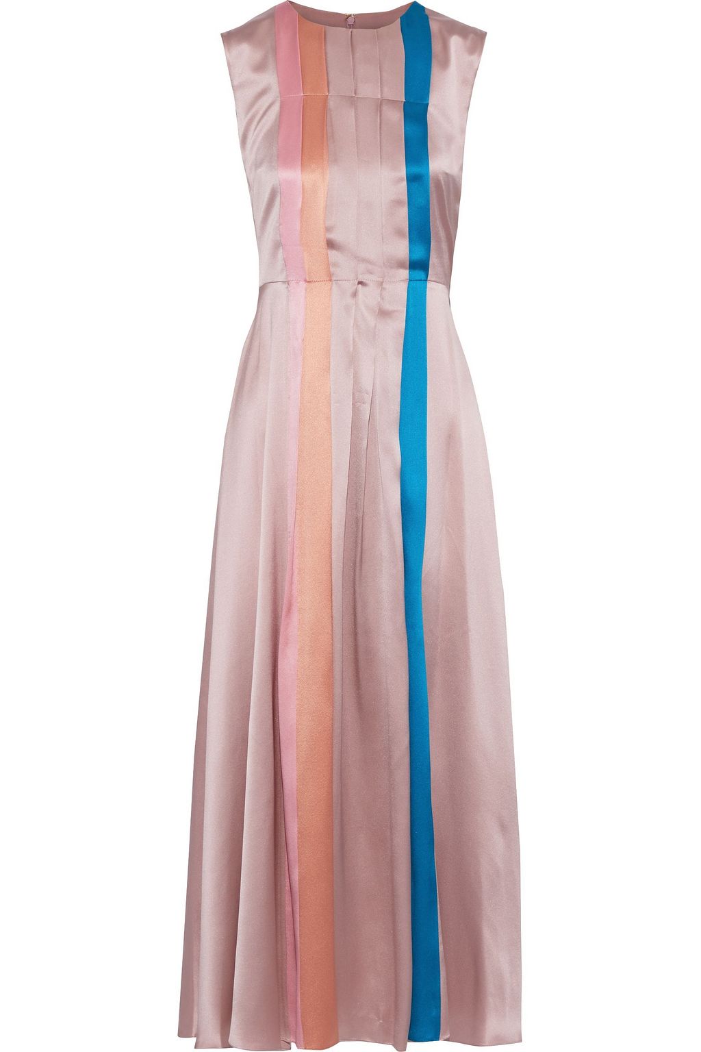 silk pleated midi dress