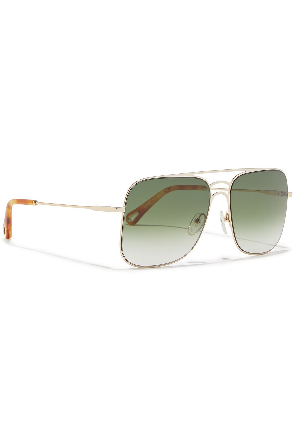 CHLOÉ Ricky square-frame gold-tone sunglasses