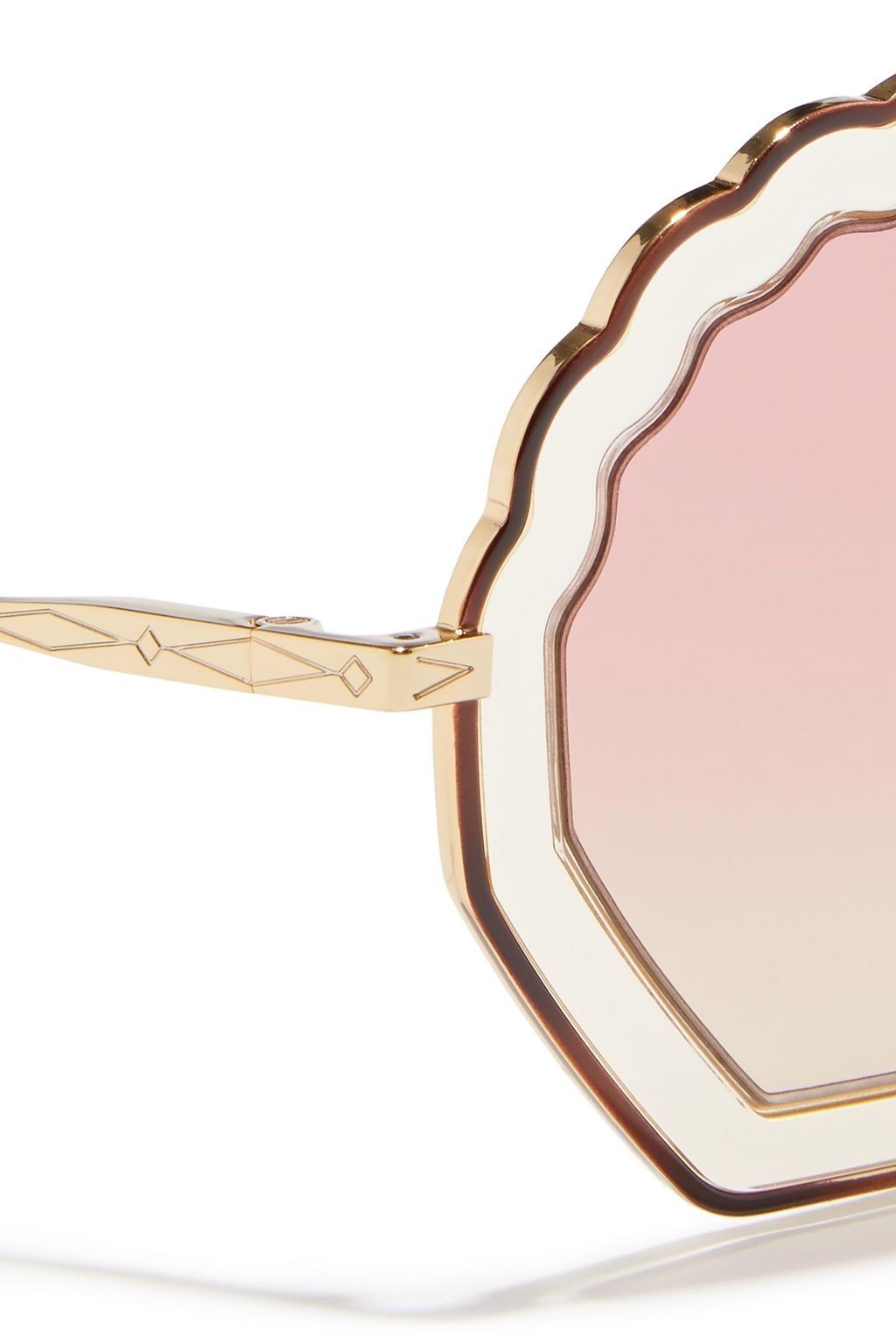 CHLOÉ Round-frame acetate and gold-tone sunglasses