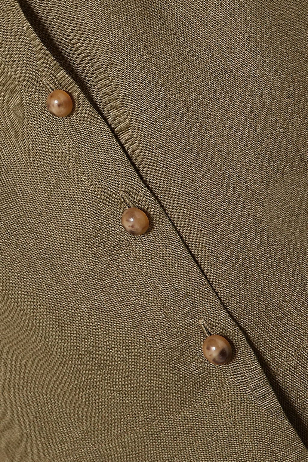 LISA MARIE FERNANDEZ Belted linen mini skirt