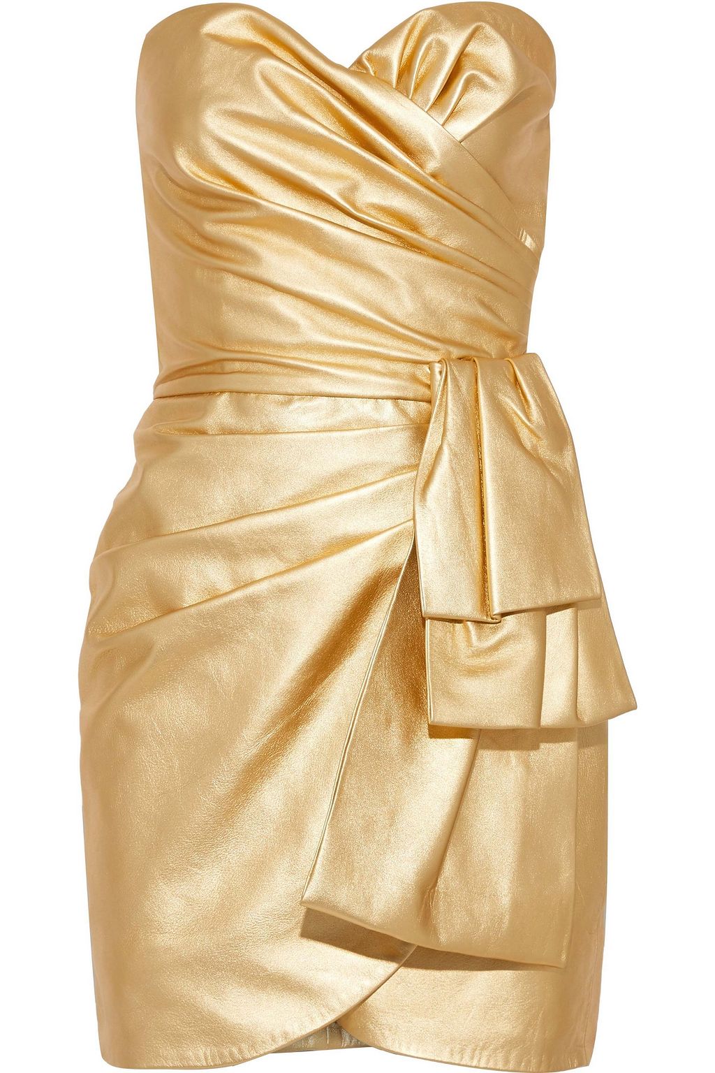 gold leather dress