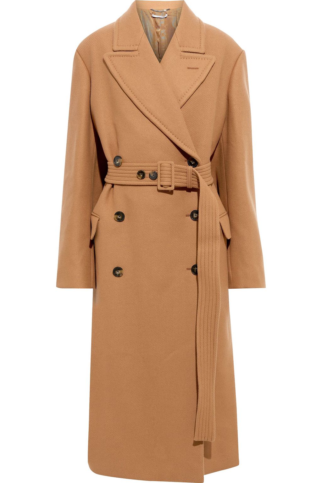 Tan double breasted wool coat Clearance
