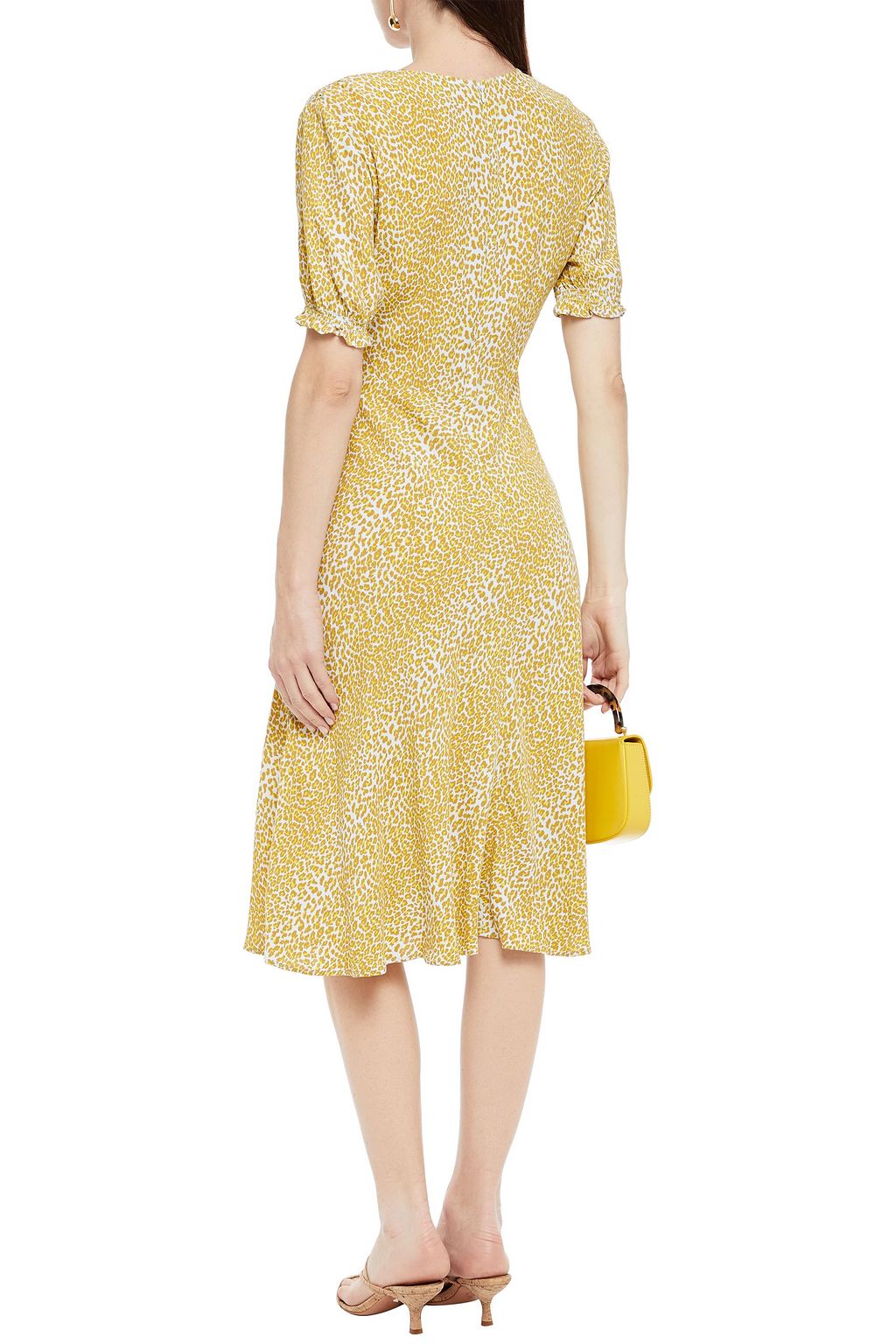 DIANE VON FURSTENBERG Idris shirred leopard-print crepe dress