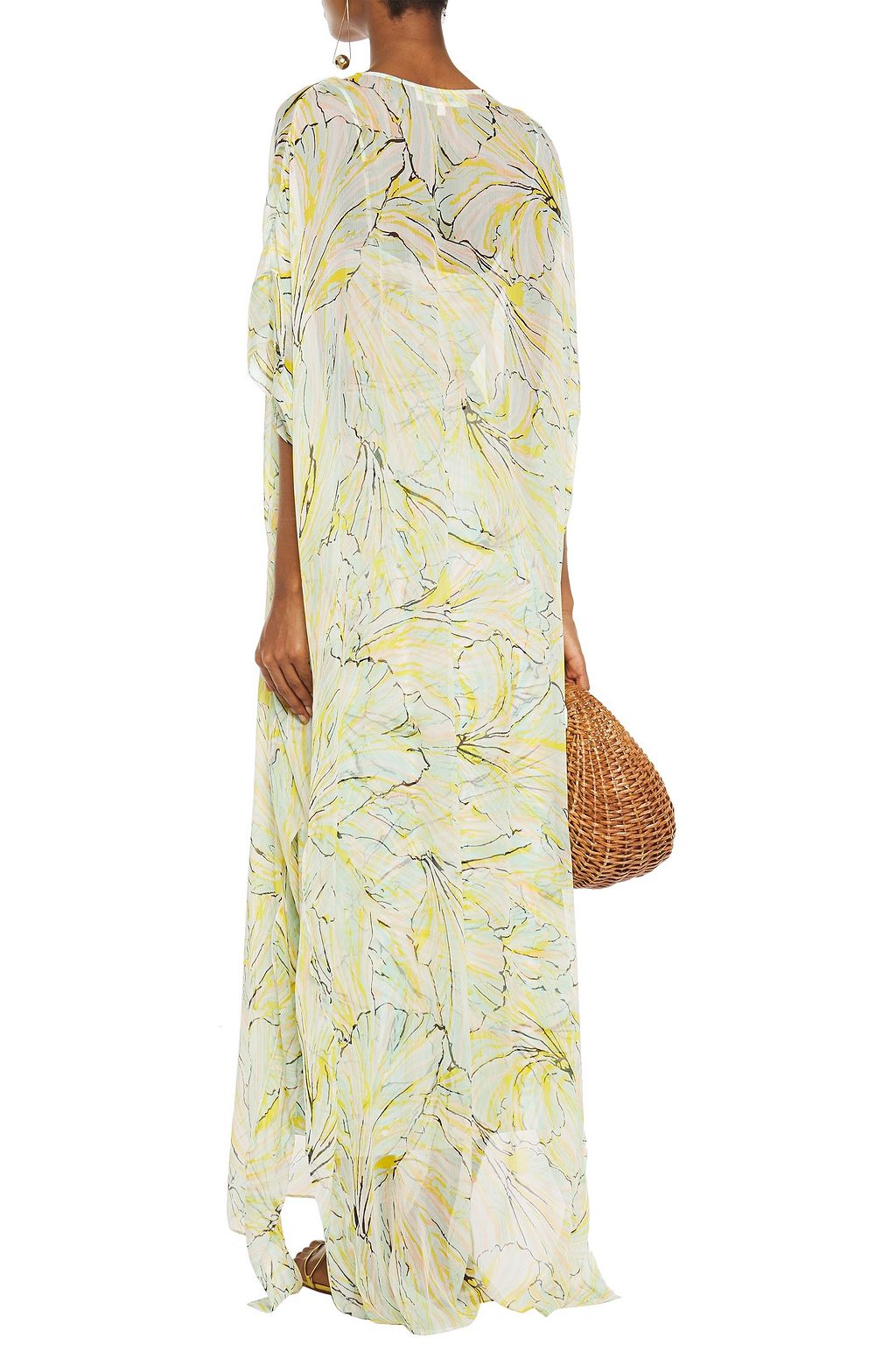 DIANE VON FURSTENBERG Belted printed silk-crepon kaftan