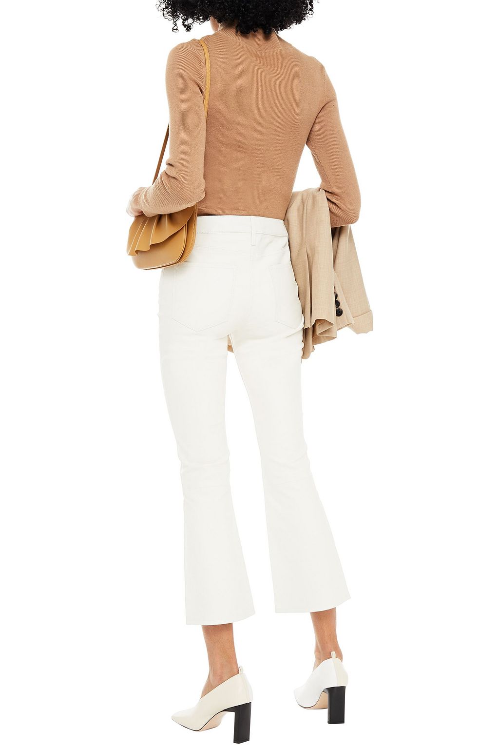 FRAME Le Crop Mini Boot leather bootcut pants