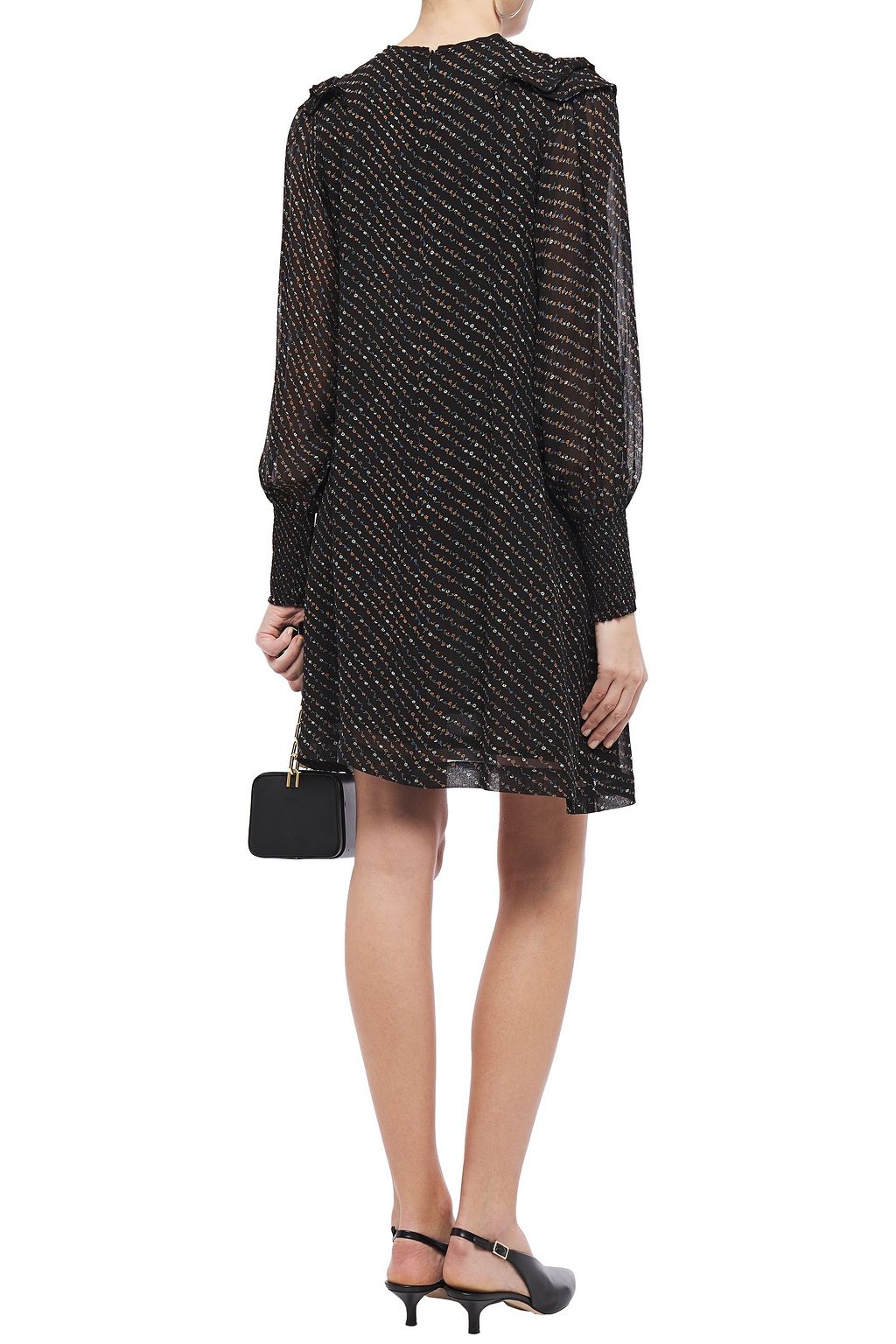 ganni mullin georgette leopard