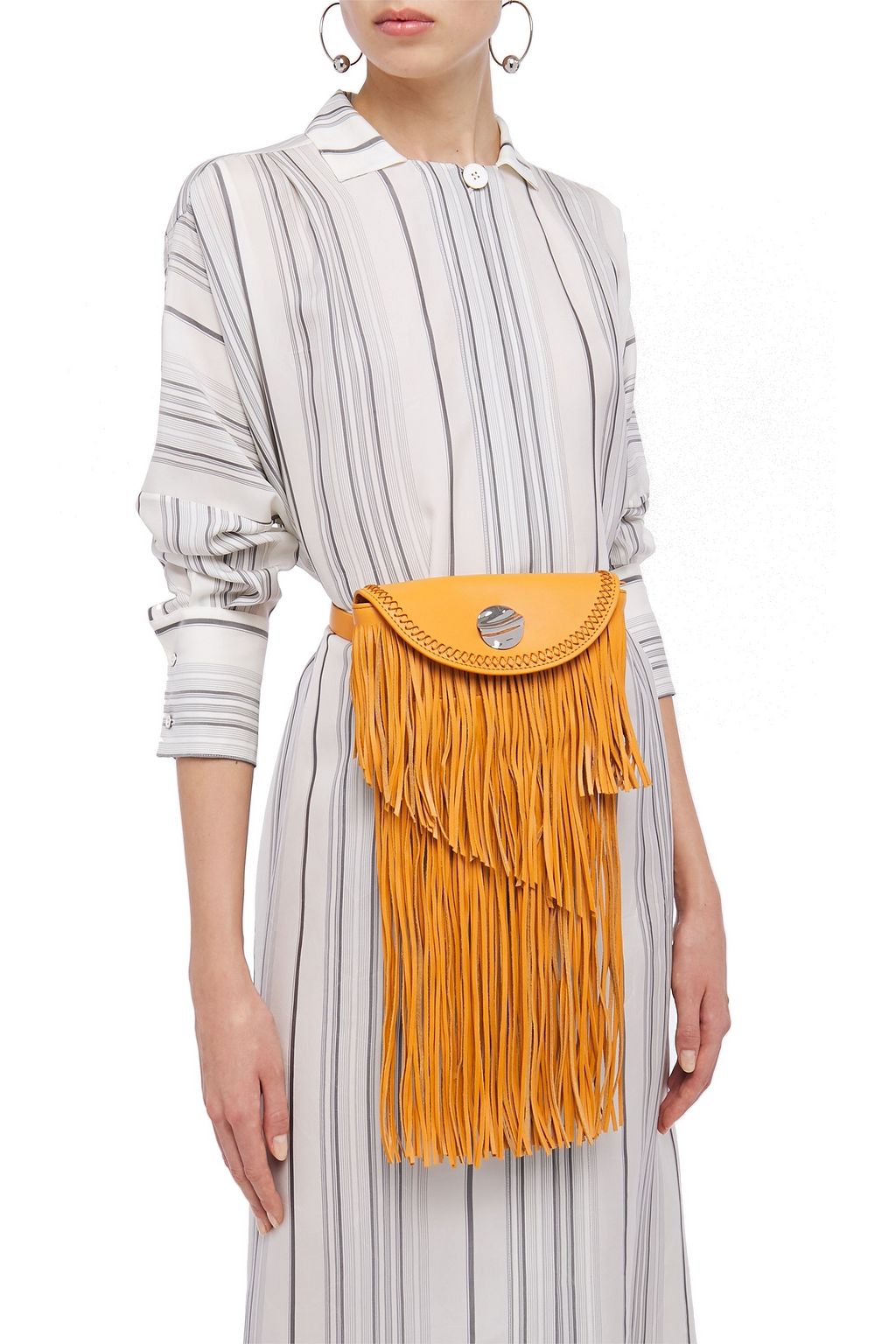 3.1 PHILLIP LIM Hudson convertible fringe-trimmed leather sunglasses case