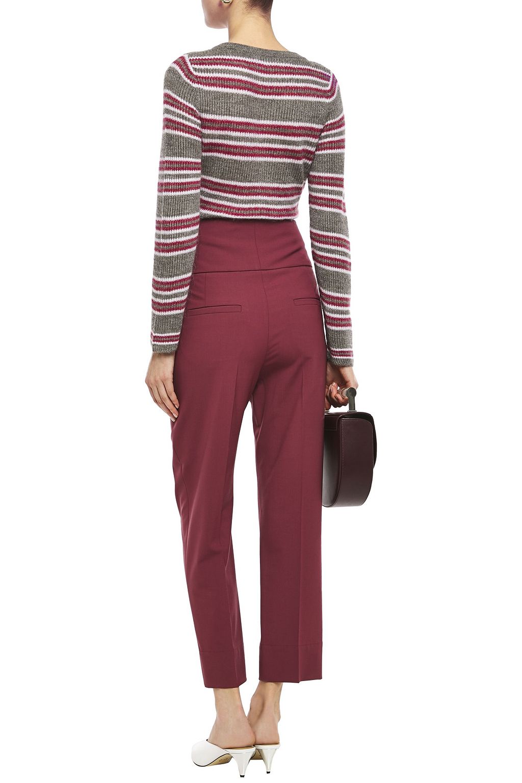 BRUNELLO CUCINELLI Belted wool-blend tapered pants