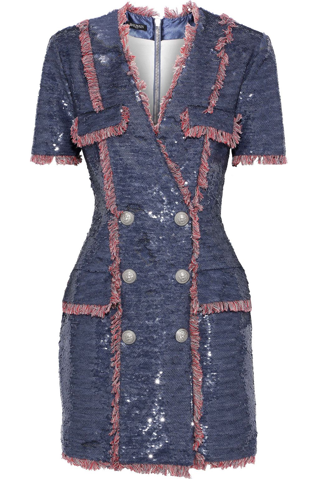 balmain fringe dress