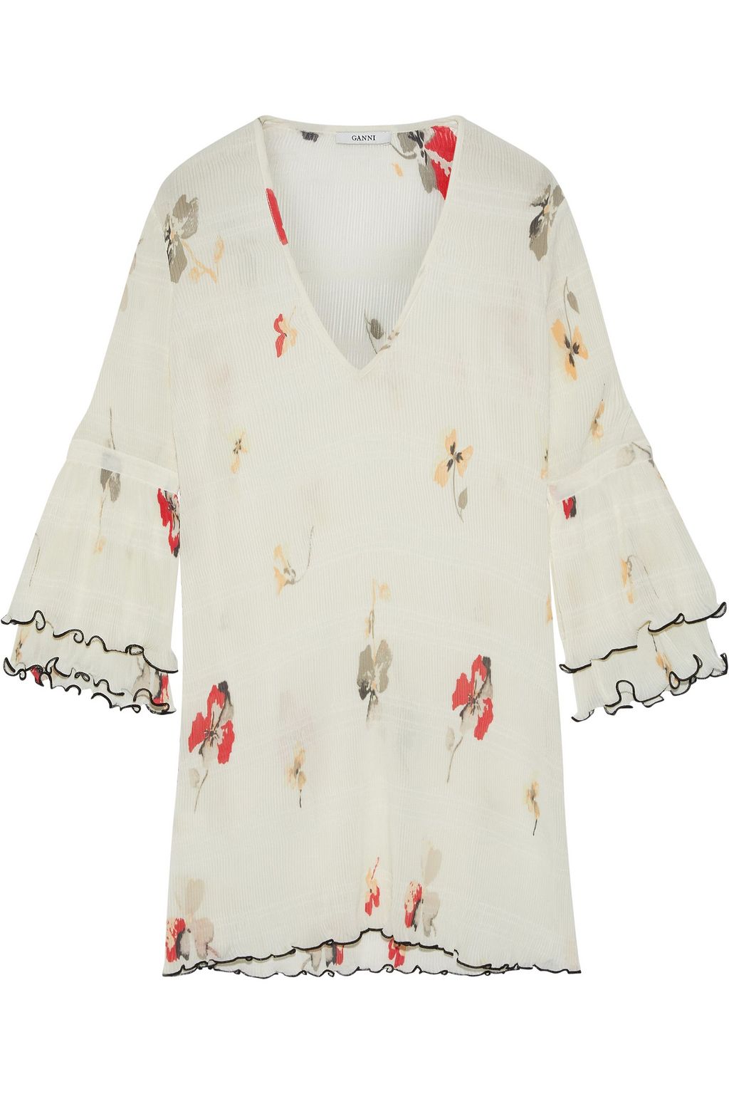 ganni lowell dress white