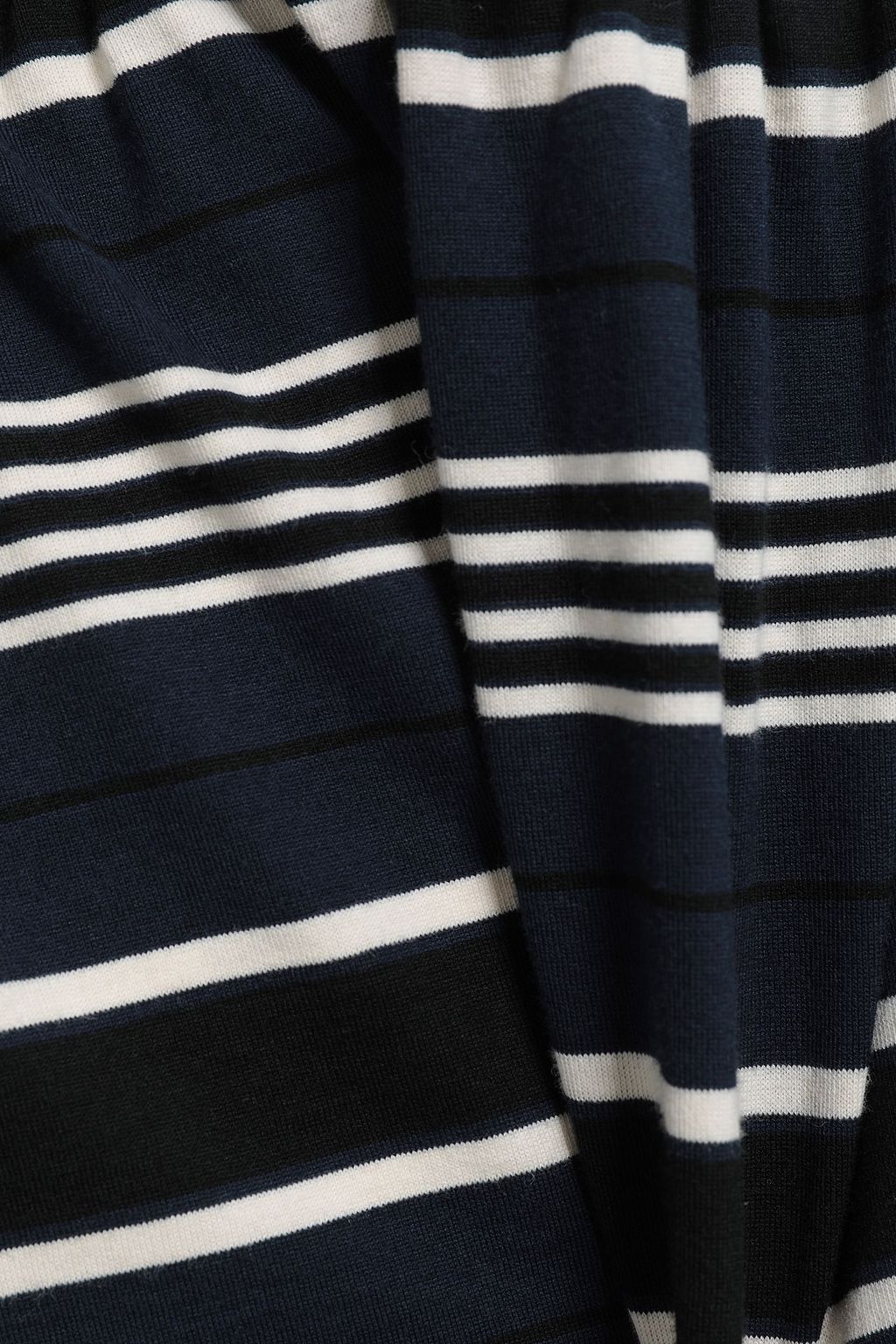 REDVALENTINO Striped cotton-jersey peplum top