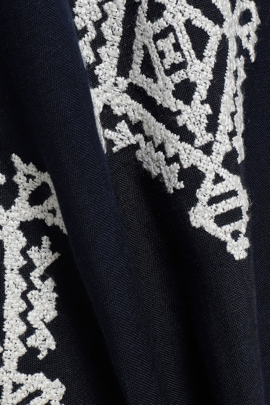 TORY BURCH Embroidered linen-blend kaftan