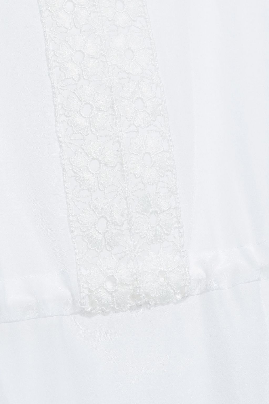 TORY BURCH Guipure lace-trimmed cotton and silk-blend mousseline coverup