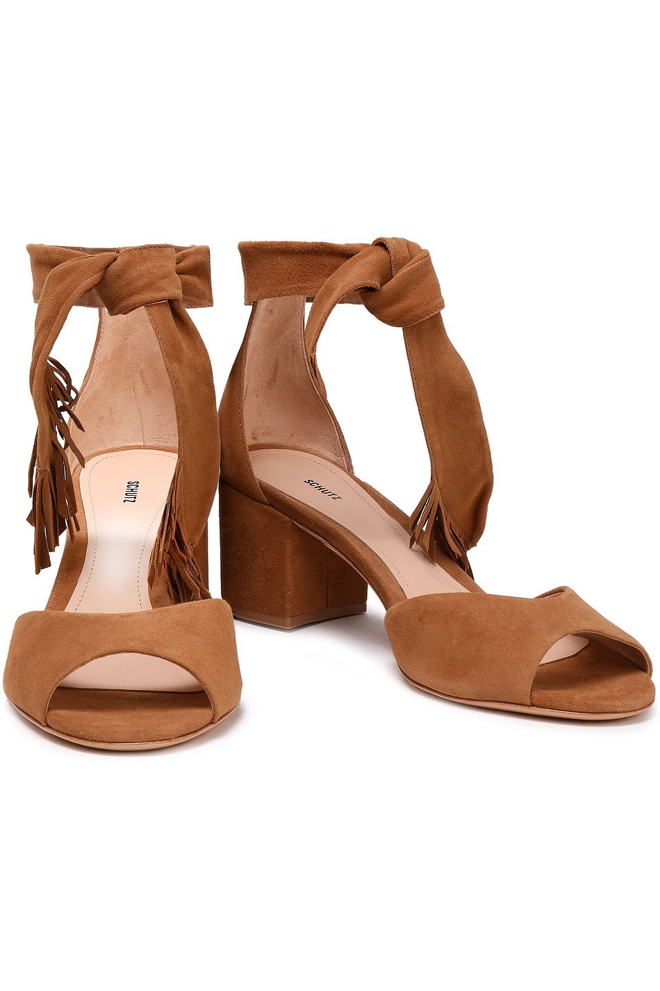 Camel Kalicia Fringed Suede Sandals Sale Up To 70 Off The Outnet Schutz The Outnet