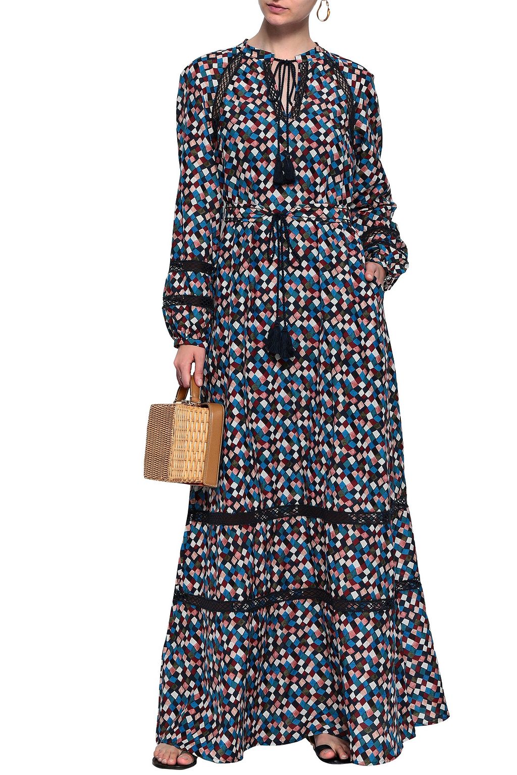 tory burch printed cotton maxi dress