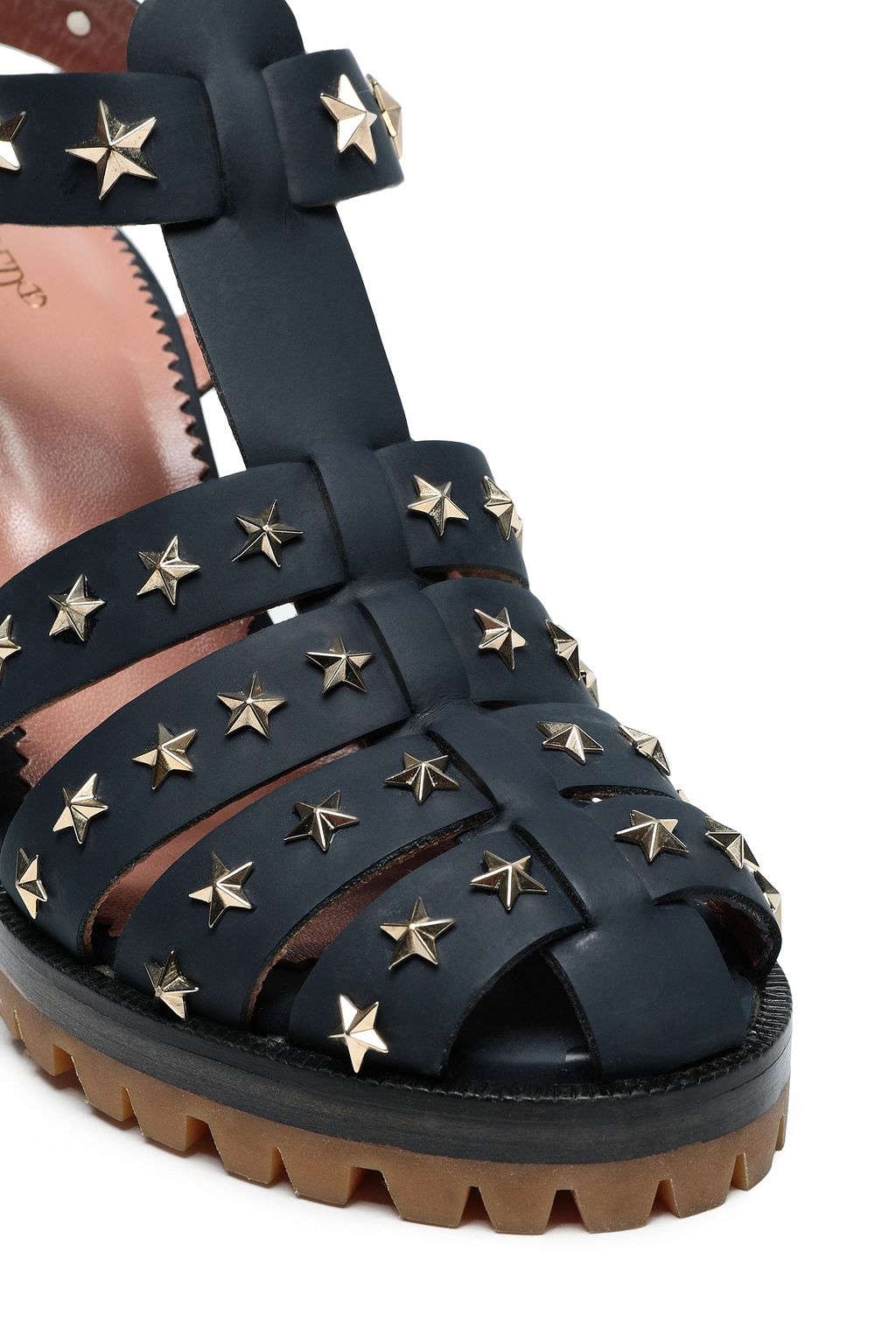 RED(V) Studded leather sandals