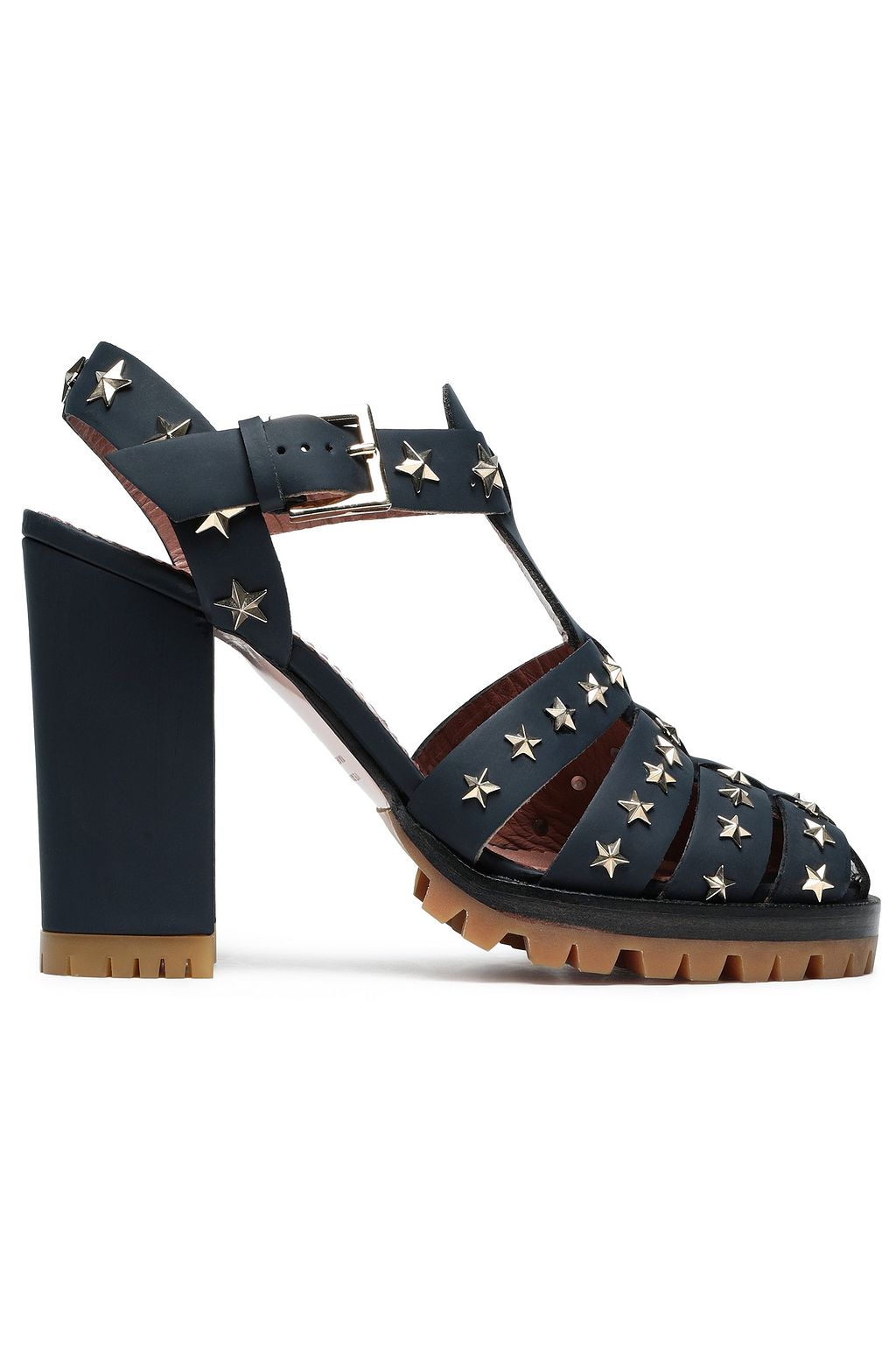 Studded leather sandals navy EU 36