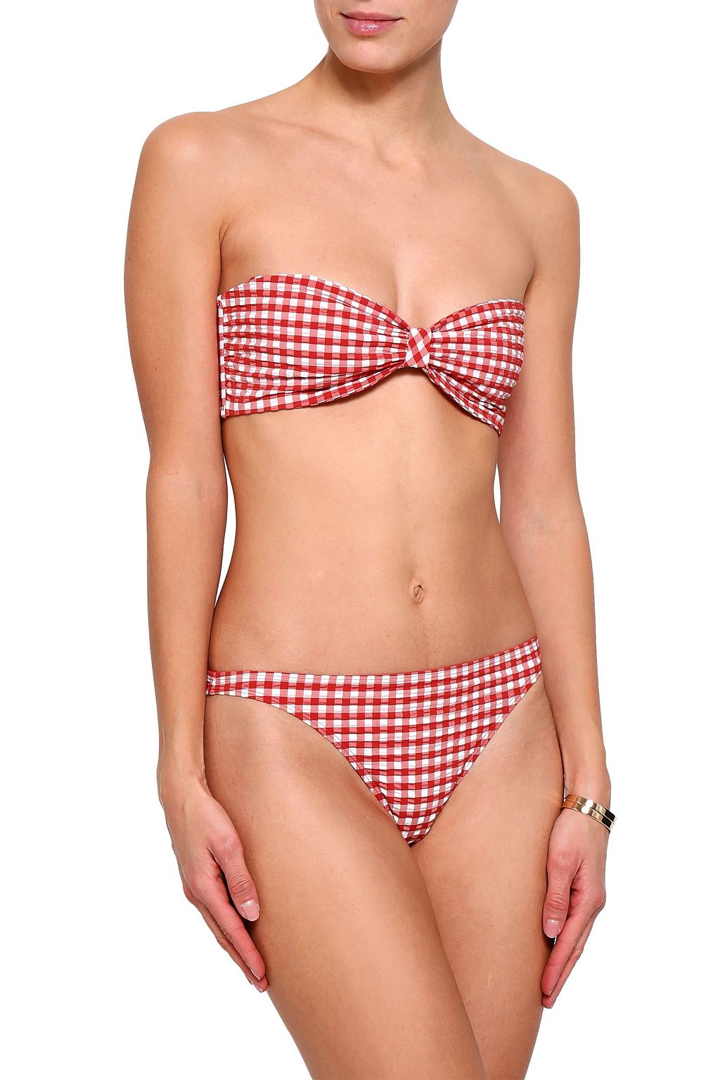 TORY BURCH Gingham seersucker bikini briefs