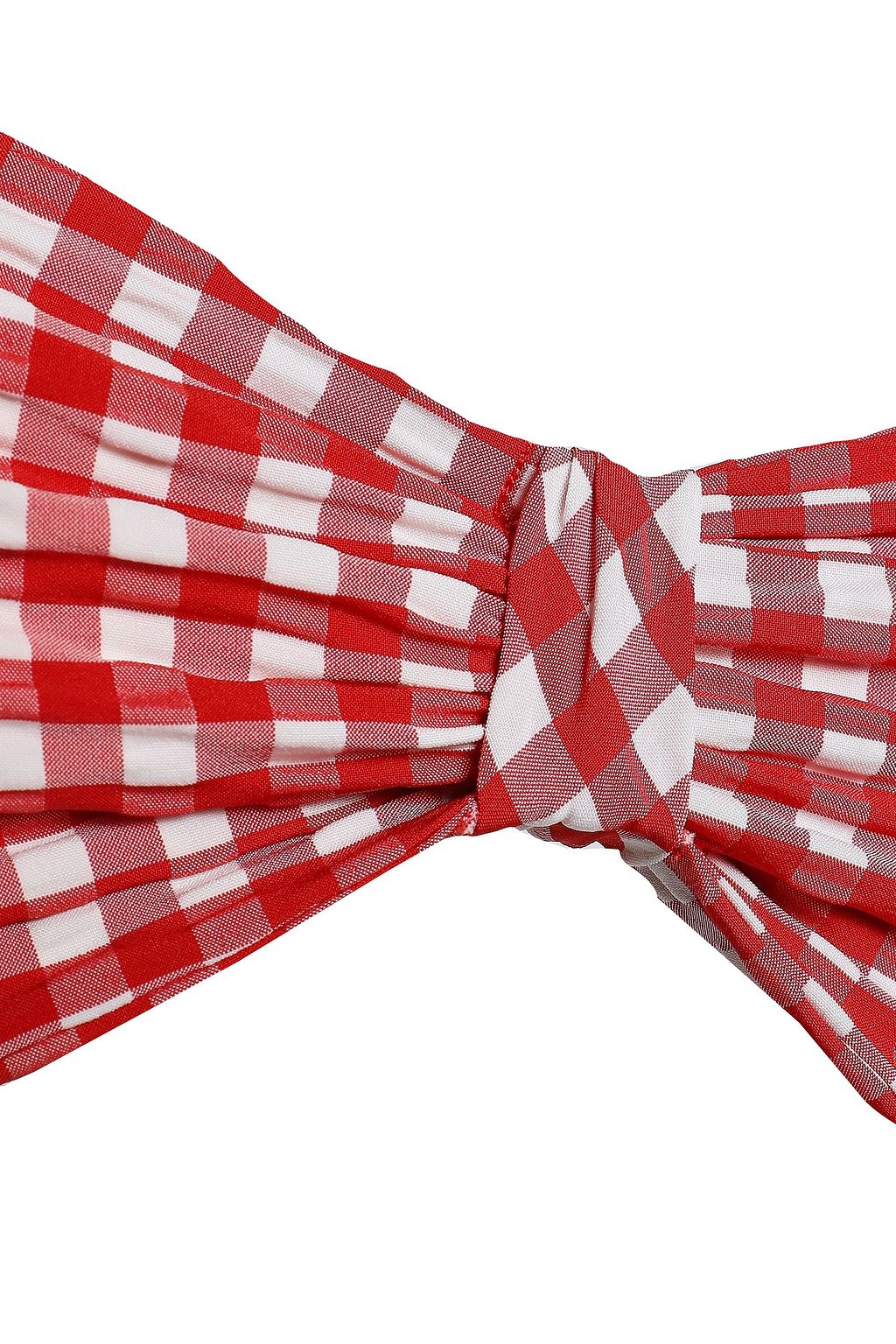 TORY BURCH Gingham seersucker bandeau bikini top