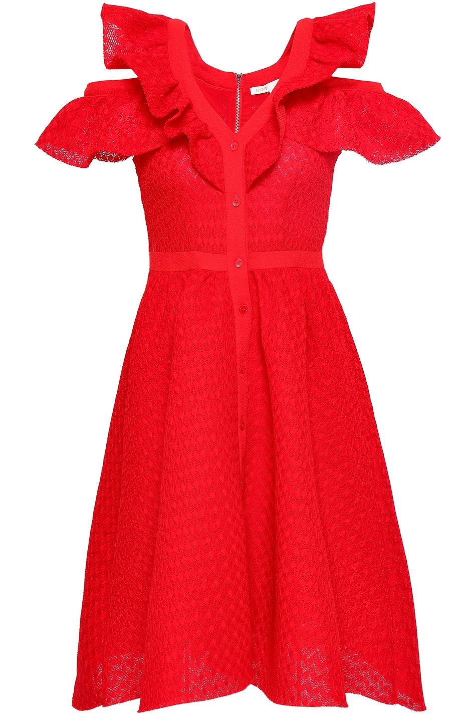maje red lace dress