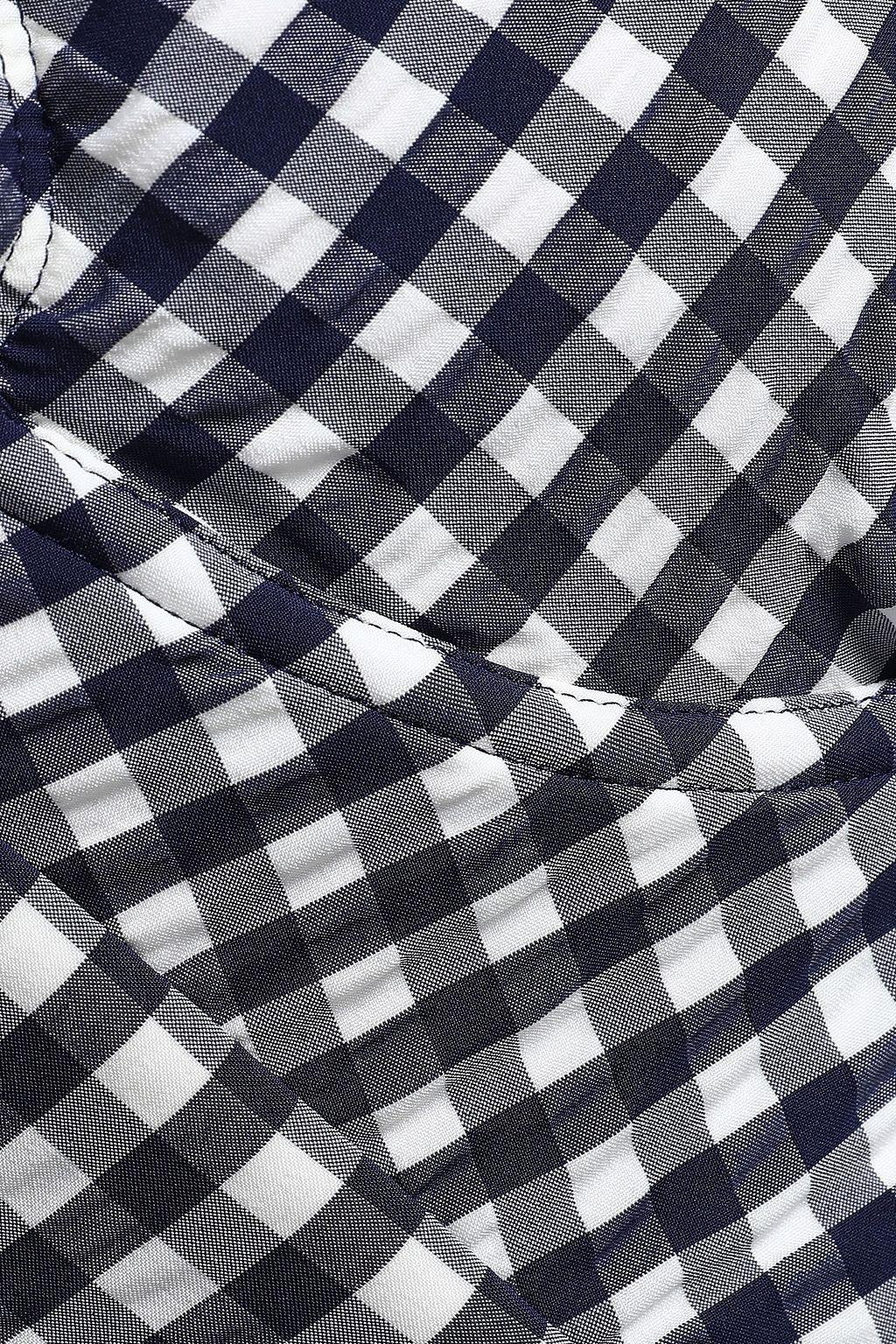 TORY BURCH Gingham seersucker underwired bikini top