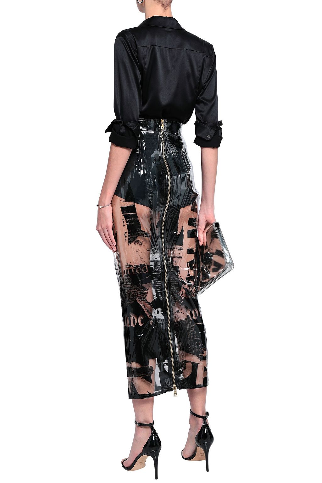 pvc midi skirt