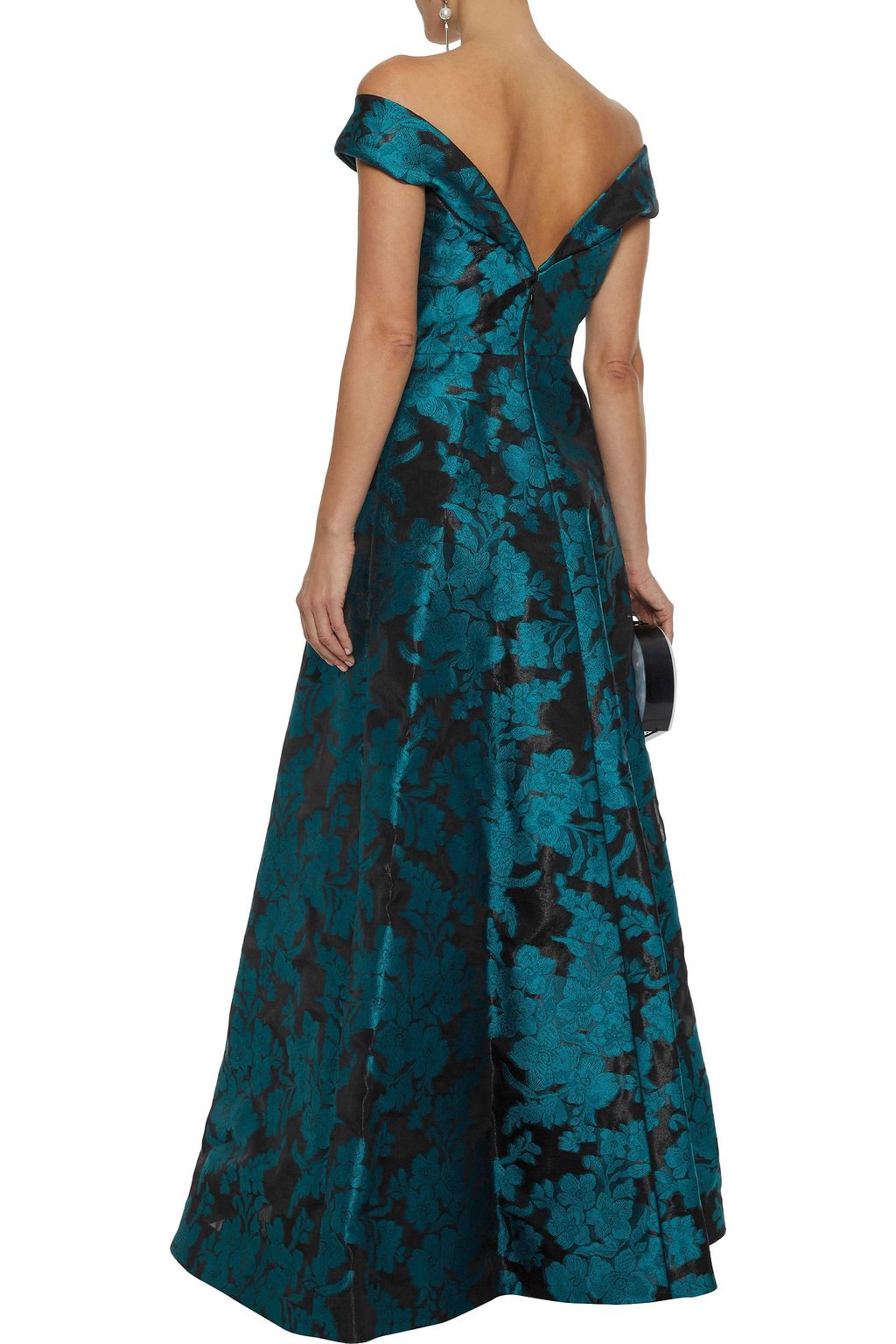 ZAC POSEN Off-the-shoulder fil coupé gazar gown
