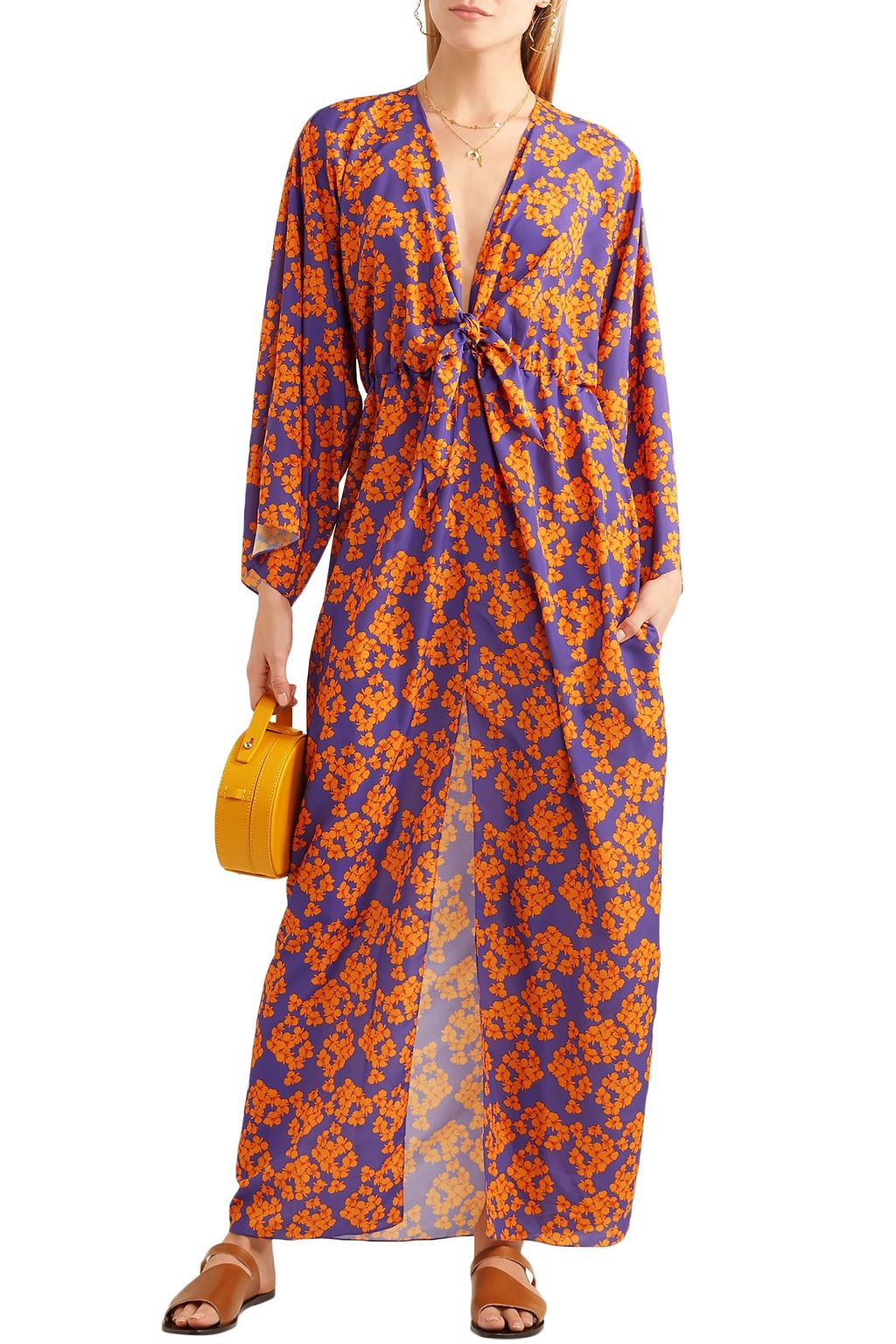 BORGO DE NOR Floral-print crepe de chine maxi dress