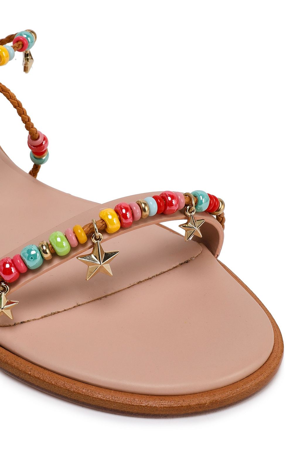RED(V) Bead-embellished braided leather sandals