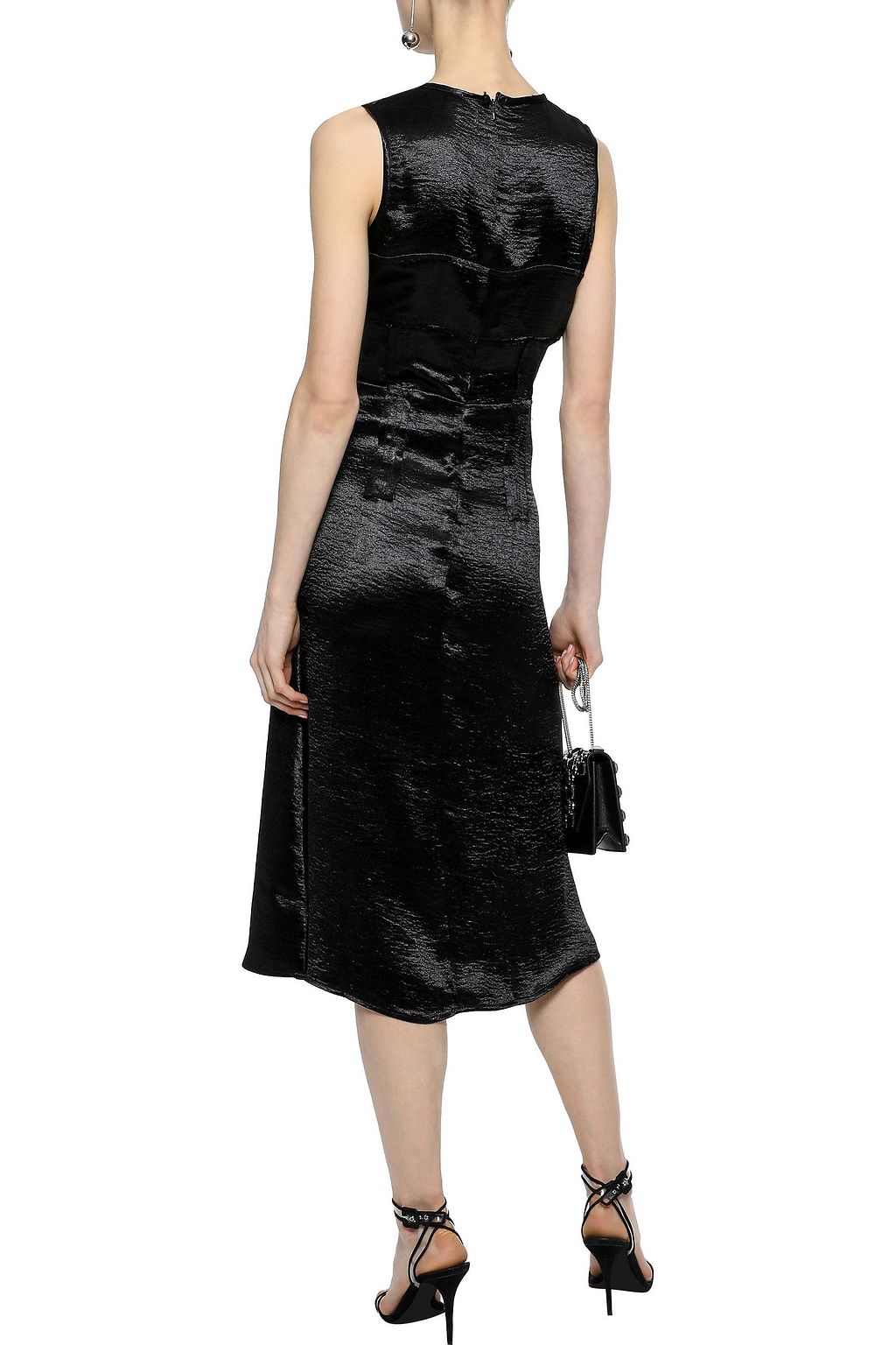 WALTER BAKER Cindy ruched crinkled-satin midi dress