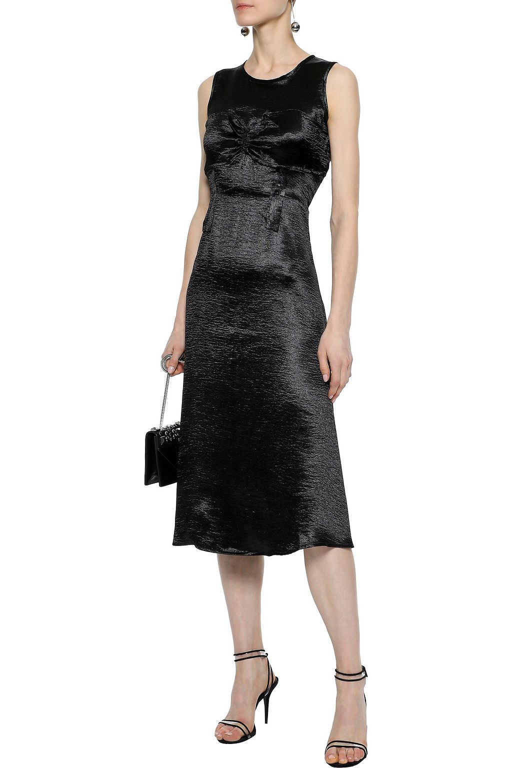 WALTER BAKER Cindy ruched crinkled-satin midi dress