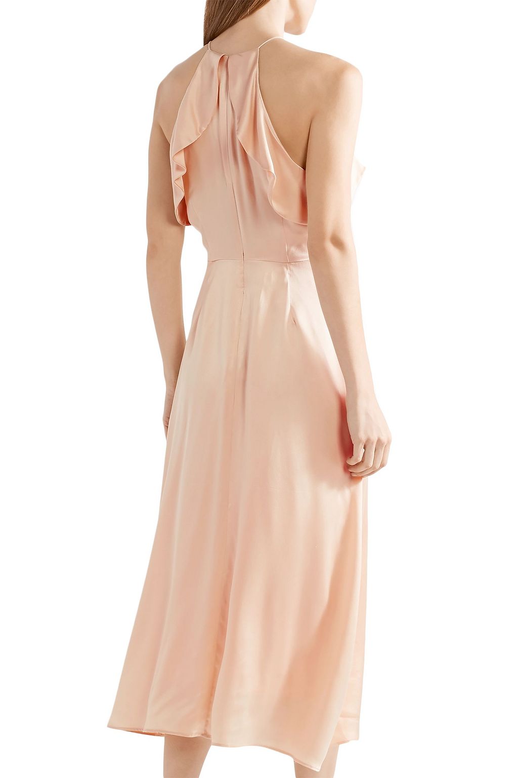 ZIMMERMANN Ruffle-trimmed silk-satin midi dress