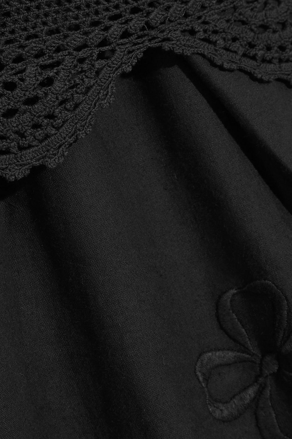 PLACE NATIONALE Crochet-trimmed cotton mini dress