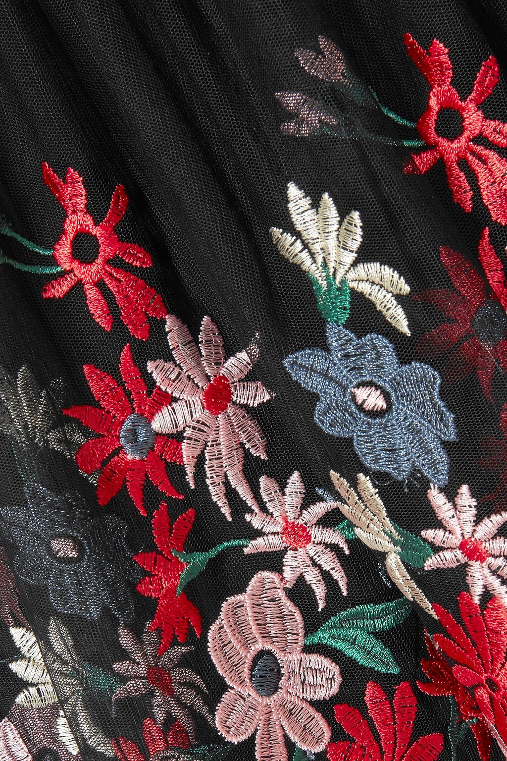 MAJE Embroidered tulle midi dress
