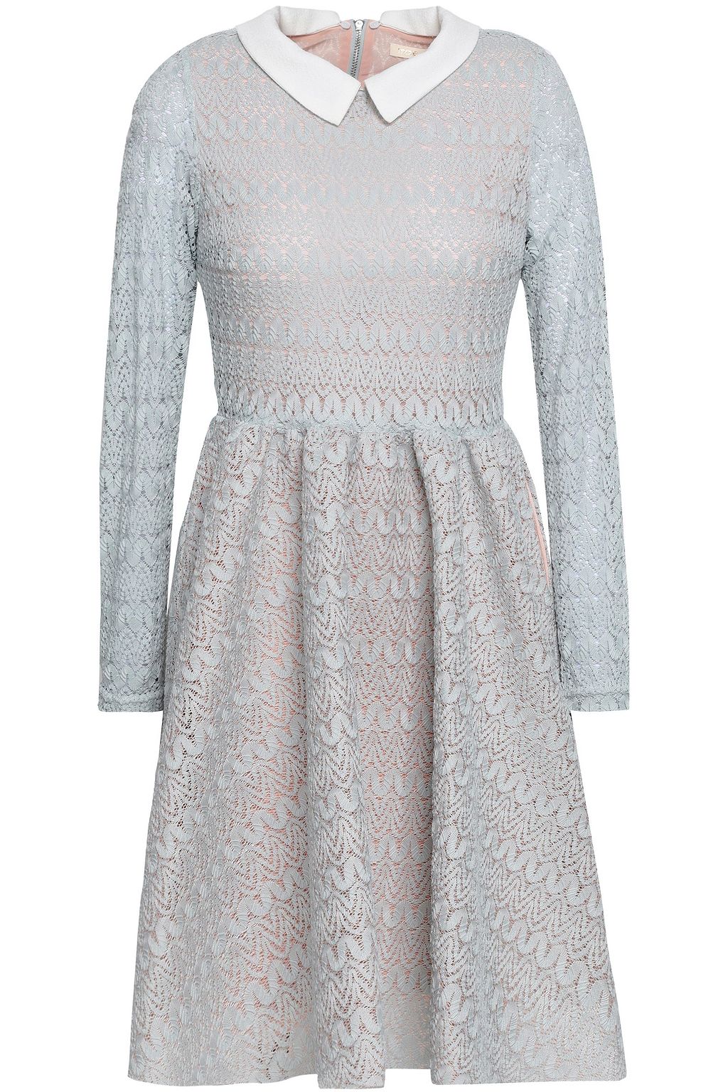 black and stone lace mini dress