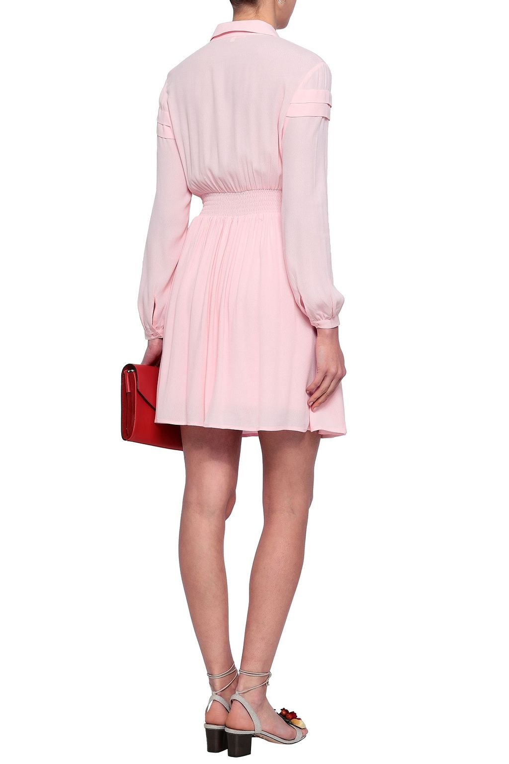 MAJE Pleated crepe mini dress