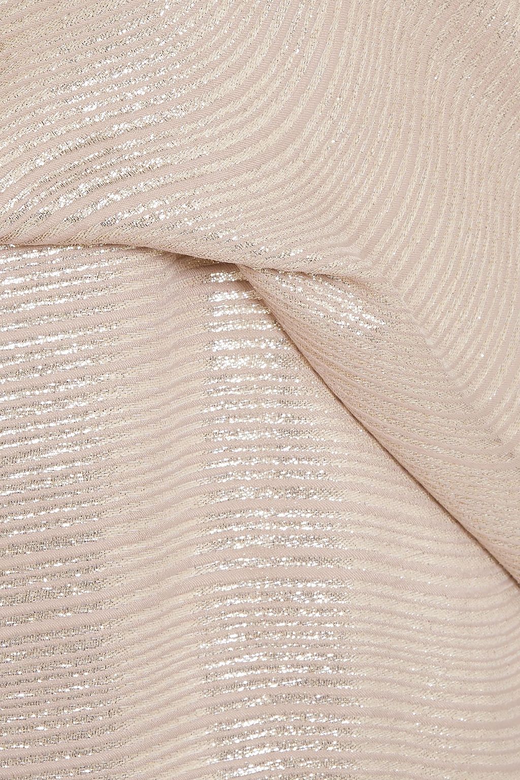 HALSTON One-shoulder metallic jacquard mini dress